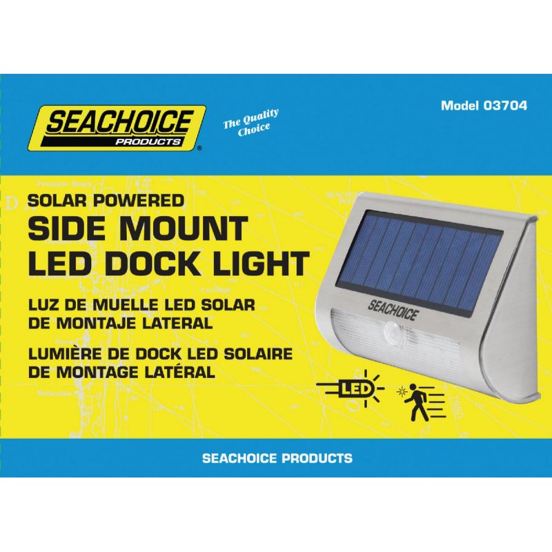 Seachoice Side-Mount Courtesy Solar Deck Light Silver, Square