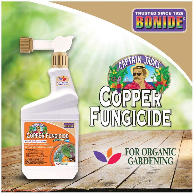 Bonide 813 Ready-to-Spray Fungicide, Liquid, Acid, Blue, 6 pt Blue