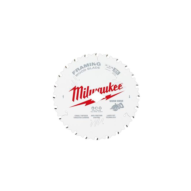 Milwaukee 48-41-0723 Circular Saw Blade, 7-1/4 in Dia, 5/8 in Arbor, 24-Teeth