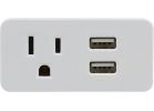 Prime USB Charger with AC Outlet Tap White, 15