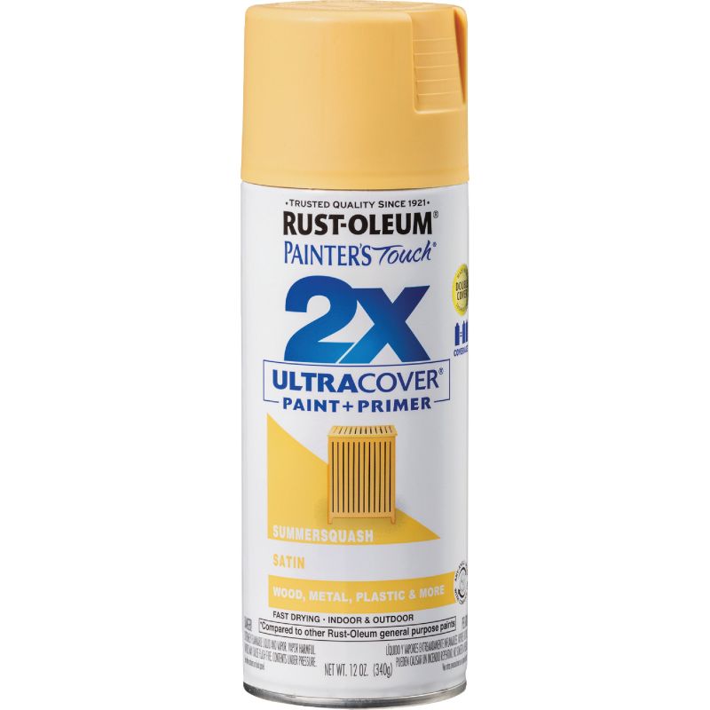 Rust-Oleum Painter&#039;s Touch 2X Ultra Cover Paint + Primer Spray Paint Summer Squash, 12 Oz.