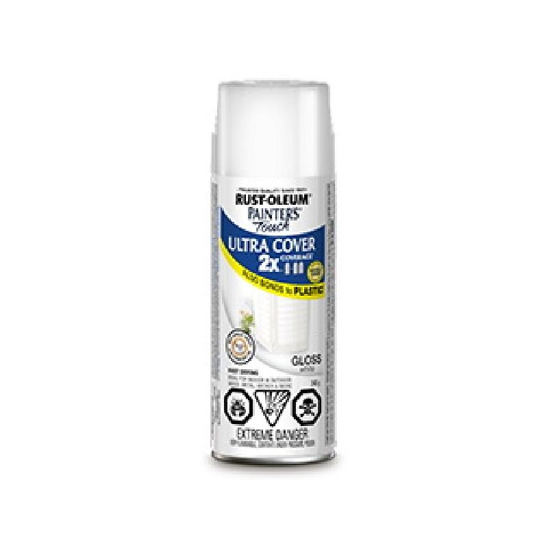 Rust-Oleum 253706 Spray Paint, Gloss, White, 340 g, Can White (Pack of 6)