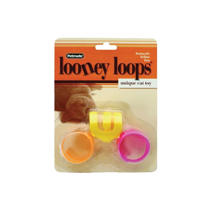 Petmate Looney Loops 26333 Cat Toy, Plastic, Bright Neon Bright Neon