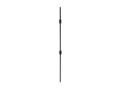 Nuvo Iron SQI2BS Double Ball and Sphere Stair Baluster, 44 in H, 1/2 in W, Square, Steel, Black Black