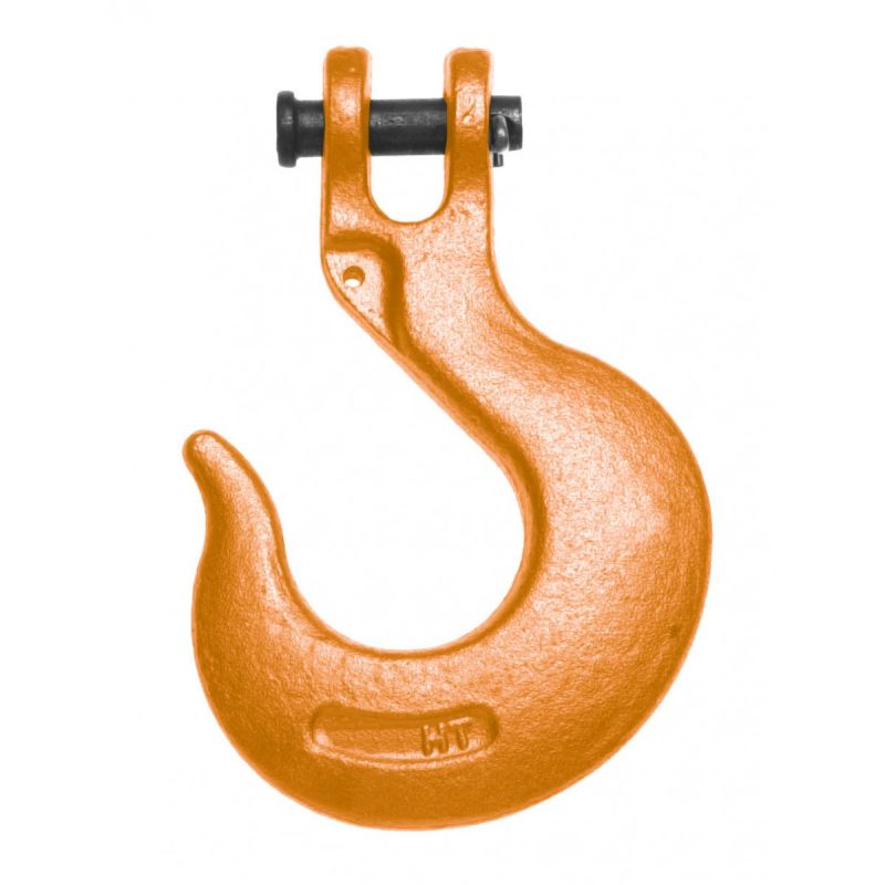 Campbell 4403515 Clevis Slip Hook, 3/8 in, 7100 lb Working Load, 80 Grade, Alloy Steel, Powdered Painted Orange