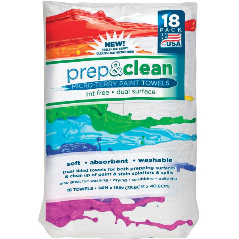 Prep &amp; Clean Micro-Terry Paint Towel White
