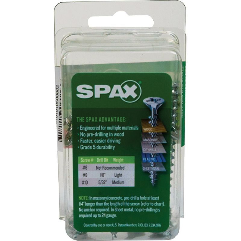 SPAX Flat Head Unidrive Zinc Steel Wood Screws #10