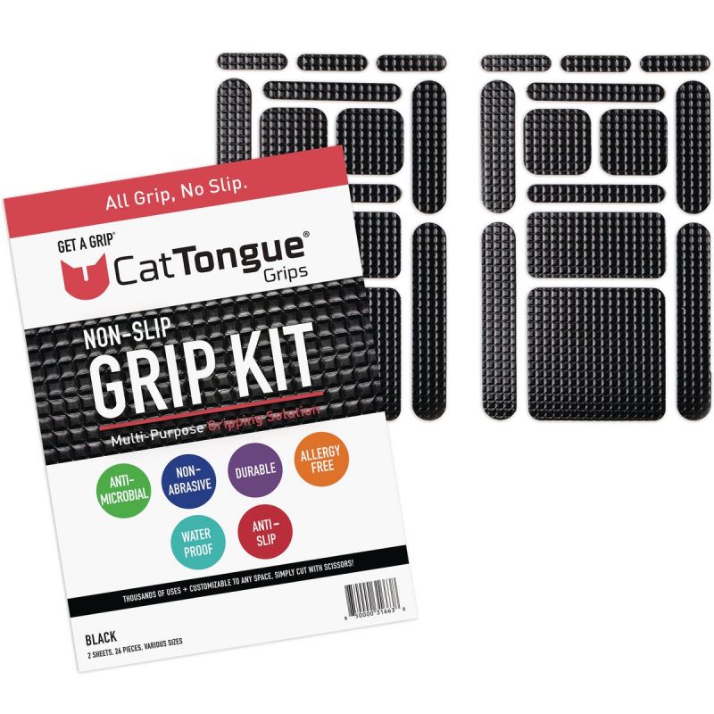 CatTongue Grips Gription Non-Abrasive Anti-Slip Kit Black