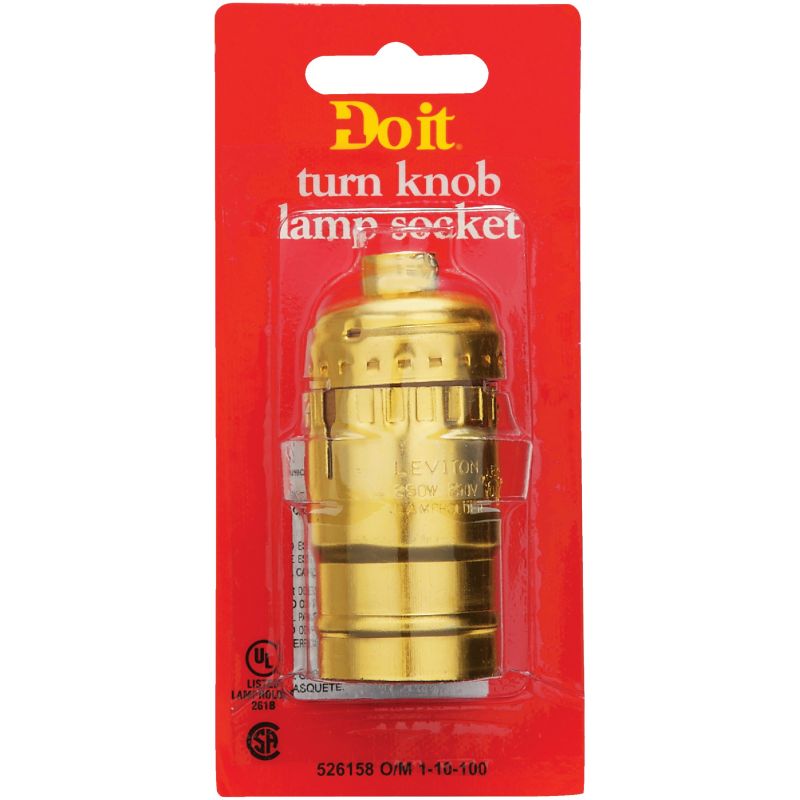 Do it T-Knob Lamp Socket Brass