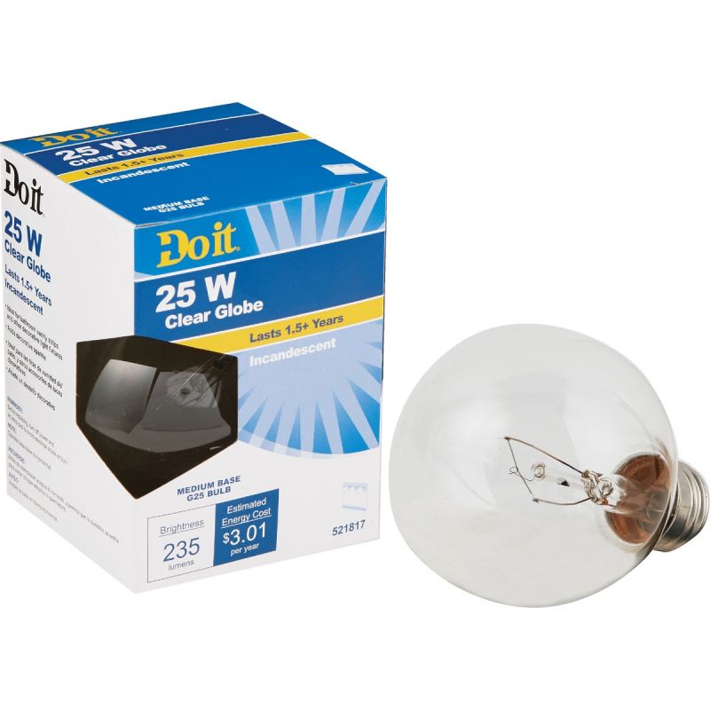 Do it G25 Incandescent Decorative Globe Light Bulb