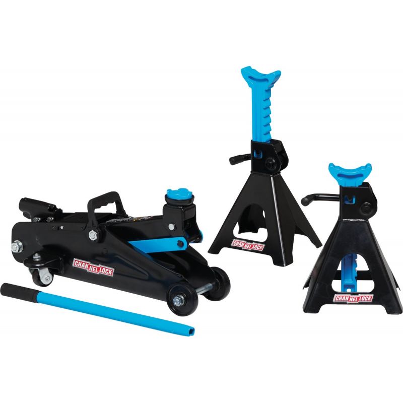 Channellock Floor Jack and Jack Stand Kit 2 Ton