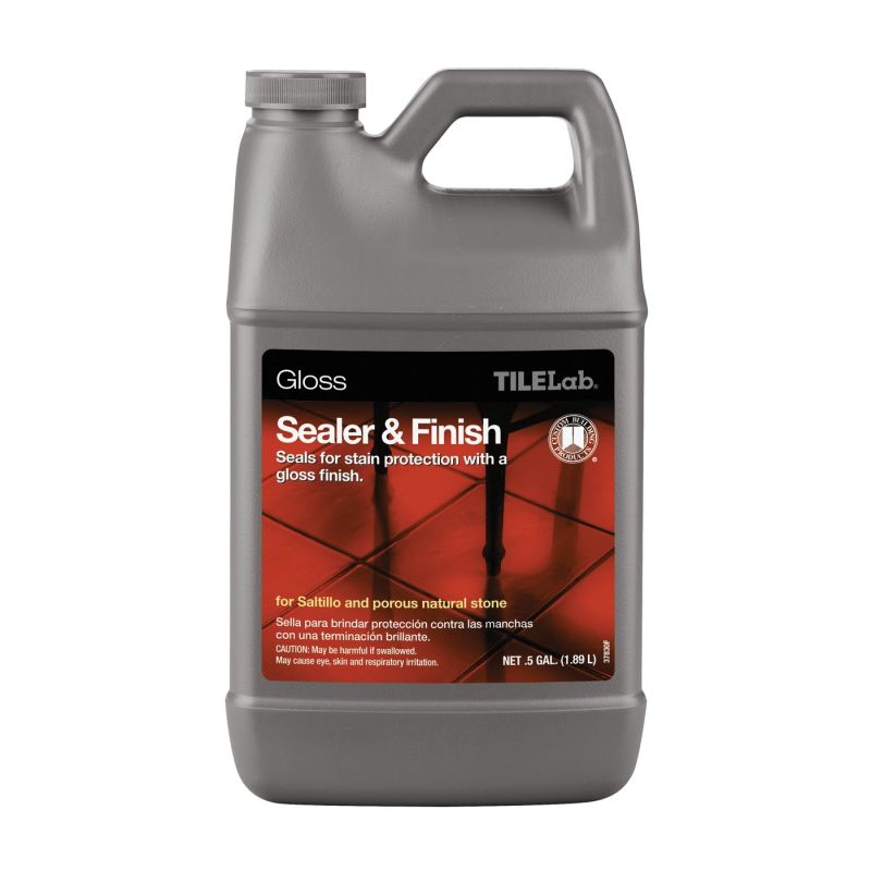 CUSTOM TileLab TLGLSSHG Sealer and Finish, Liquid, Clear, 0.5 gal, Bottle Clear