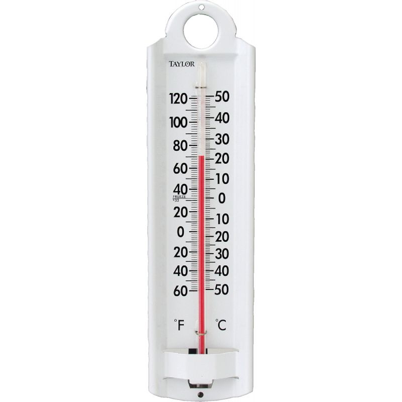 Taylor Wall Indoor &amp; Outdoor Thermometer 2-1/4 In. W. X 8-7/8 In. H., White