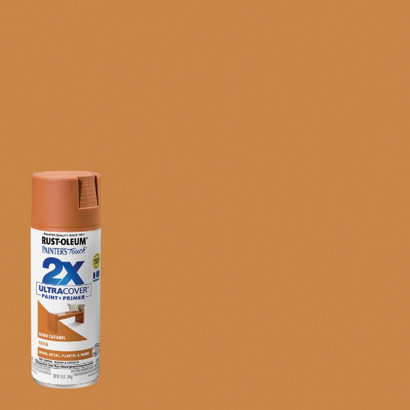 Rust-Oleum Painter&#039;s Touch 2X Ultra Cover Paint + Primer Spray Paint Caramel, 12 Oz.