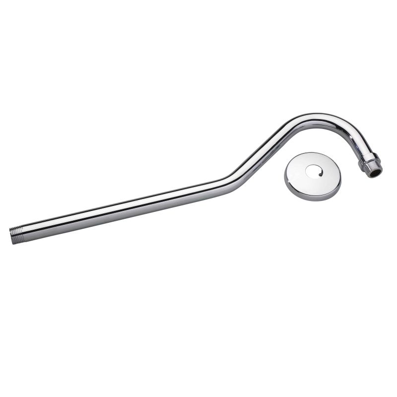 Moen M-Line Series M1720BL Shower Arm with Flange, 1/2 in Connection, IPS, 17 in L, Chrome Plated