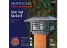 Moonrays Solar Post Cap with Ribbed Glass Lens Black