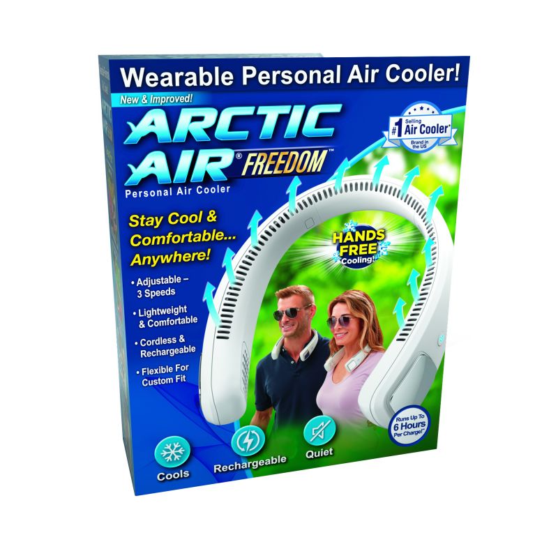 Arctic Air AAFR-MC12/4 Wearable Air Cooler and Purifier, 3.7 V, 3-Speed, 1 cfm Air, White White