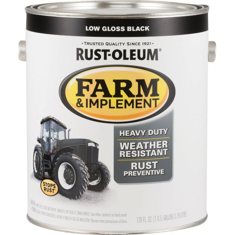 Rust-Oleum Stops Rust Farm &amp; Implement Enamel Low Gloss Black, 1 Gal.