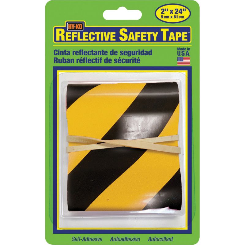 Hy-Ko Reflective Safety Tape Yellow &amp; Black Stripe