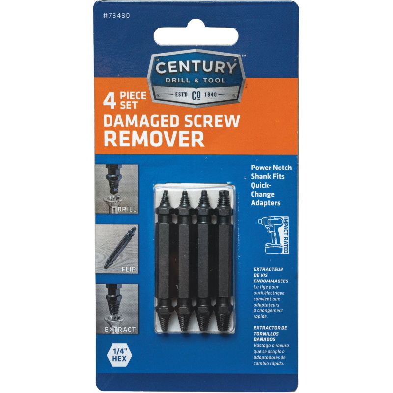 Century Drill and Tool 4-Piece Screw Extractor Set