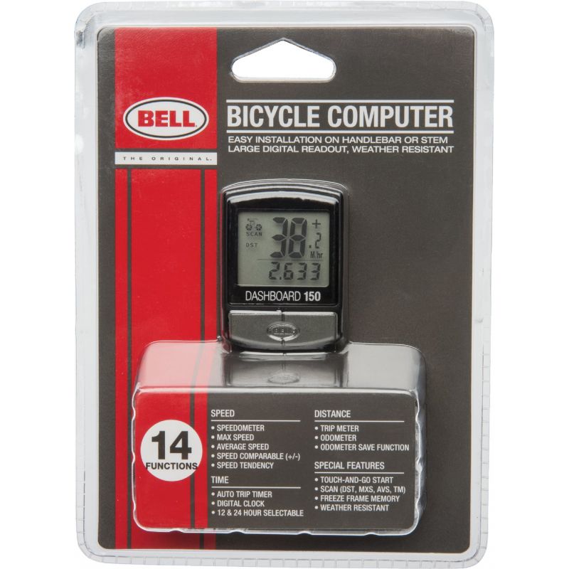 Bell Sports 14-Function Bicycle Speedometer/Odometer Computer Black &amp; Red