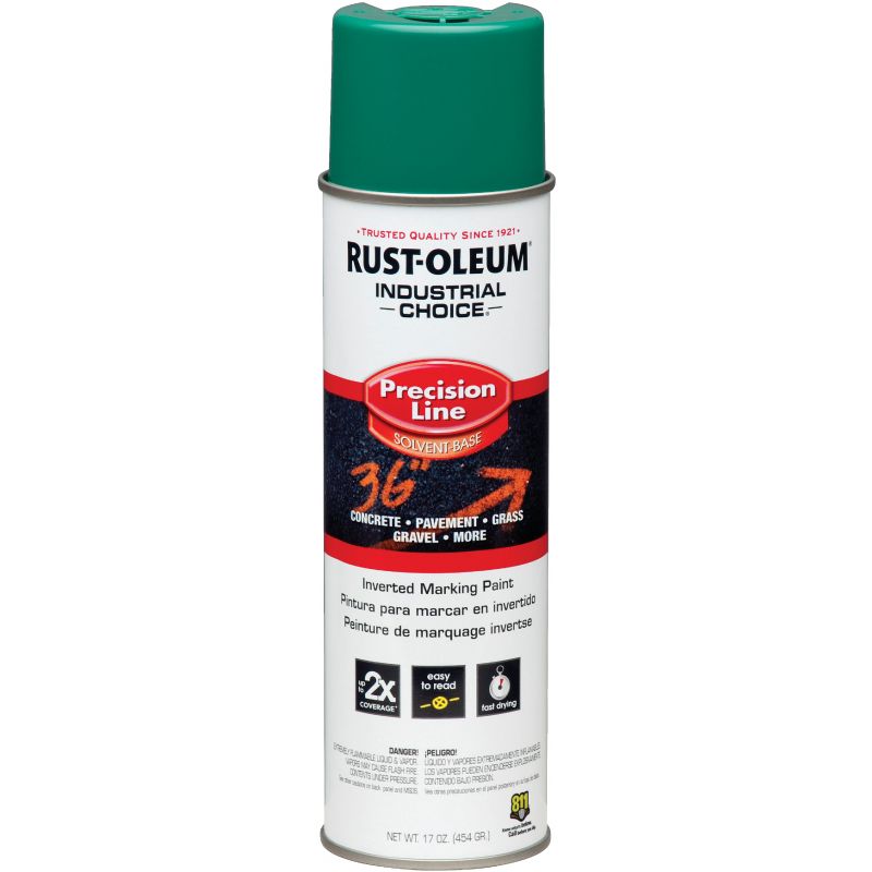 Rust-Oleum Industrial Choice Inverted Marking Spray Paint 17 Oz., Safety Green