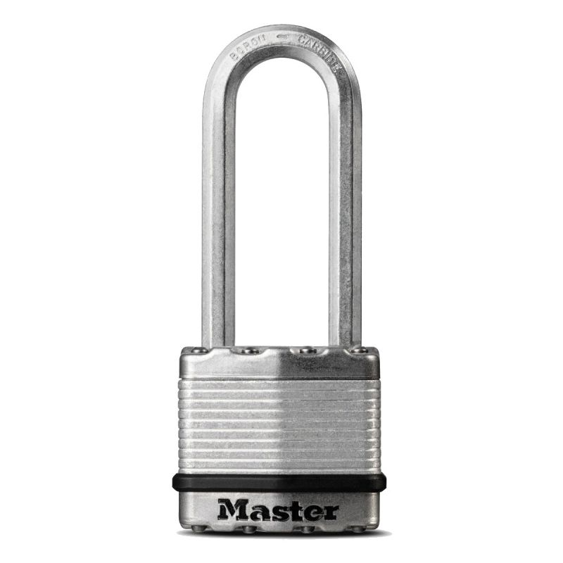 Master Lock Magnum Series M1XKADLJ Padlock, Keyed Different Key, 5/16 in Dia Shackle, 2-1/2 in H Shackle, Zinc Silver