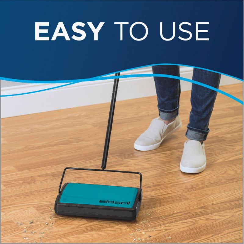 Bissell EasySweep Manual Carpet &amp; Floor Sweeper Teal