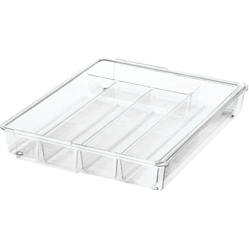 iDesign Linus Expandable Cutlery Tray Clear