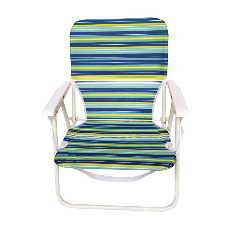 Seasonal Trends F2S024 Beach Chair, 22 in W, 21.7 in D, 26.7 in H, Steel Frame, White Frame, 400D PE Solid Fabric Seat (Pack of 8)