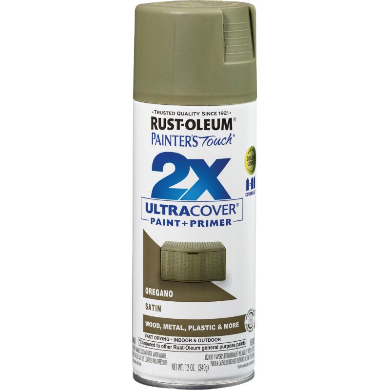 Rust-Oleum Painter&#039;s Touch 2X Ultra Cover Paint + Primer Spray Paint Oregano, 12 Oz.