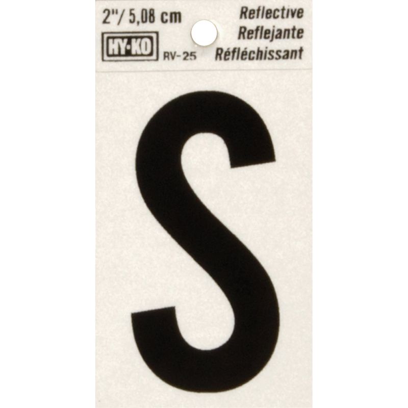 Hy-Ko 2 In. Reflective Letters Black, Reflective (Pack of 10)