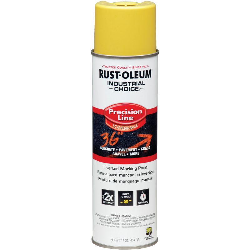 Rust-Oleum Industrial Choice Inverted Marking Spray Paint 17 Oz., Hi-Visibility Yellow