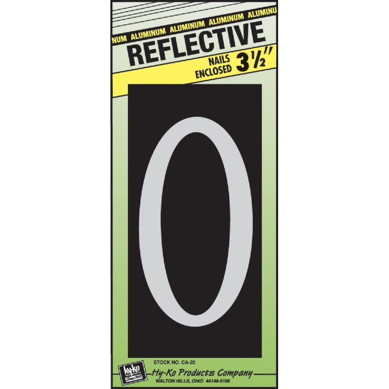 Hy-Ko Colonial Numbers White, Nail-On Reflective (Pack of 10)