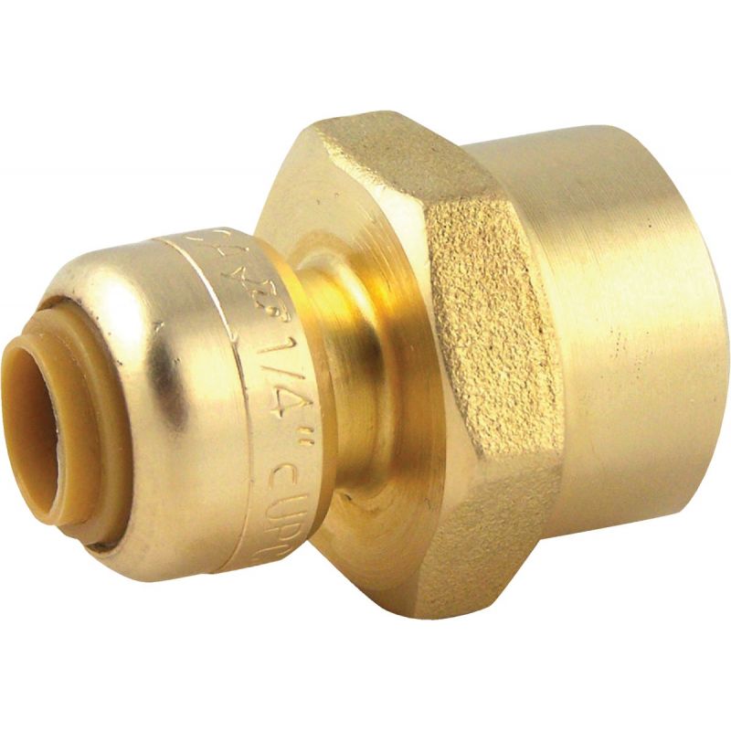 SharkBite Push-to-Connect Brass Female Adapter 1/4 In. (3/8 In. OD) X 1/2 In. FNPT