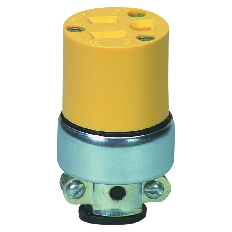 Eaton Wiring Devices WD2887 Electrical Connector, 2 -Pole, 15 A, 125 V, NEMA: NEMA 5-15, Yellow Yellow