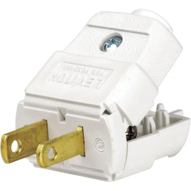 Leviton Clamp Tight Cord Plug White, 15A