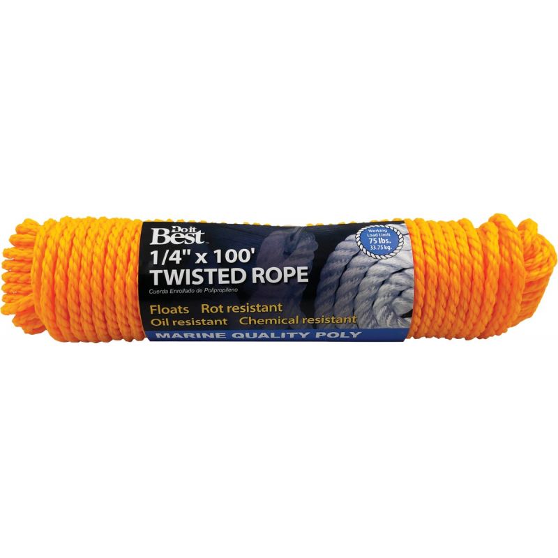 Do it Best Twisted Polypropylene Packaged Rope Yellow