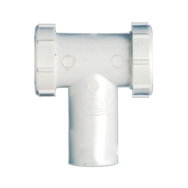 Plumb Pak PP66-7W Center Outlet and Tailpiece, 1-1/2 in, Slip-Joint, Plastic, White White