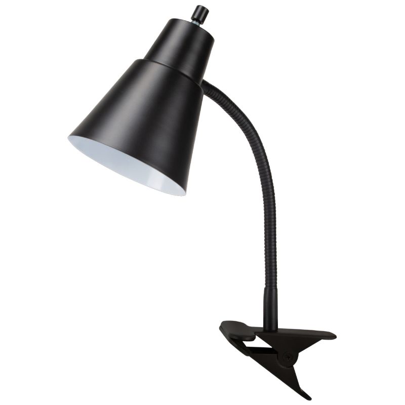 Boston Harbor TL-CL-170-BLACK3 Flexible Clip-On Desk Lamp, 120 V, 60 W, 1-Lamp, CFL Lamp, Black Fixture, Black Black