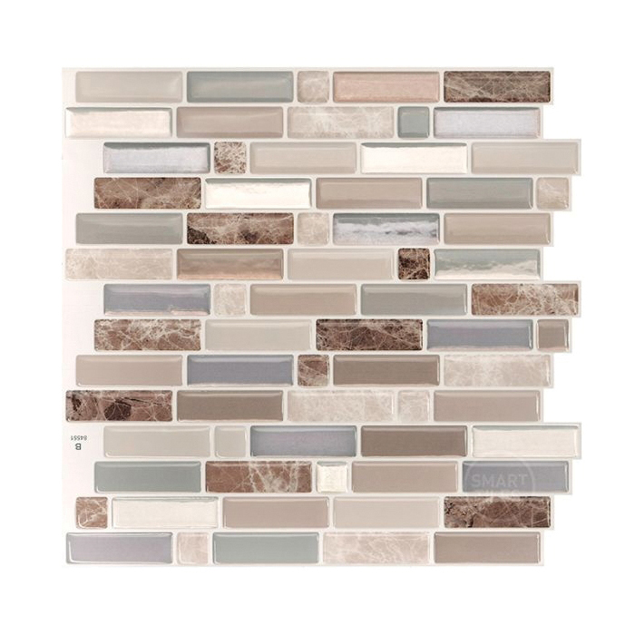 The Smart Tiles Smart Tiles Bellagio Keystone 10.06 in. X 10 in. Peel and Stick  Backsplash for Kitchen, Bathroom, Wall Tile 4-pack