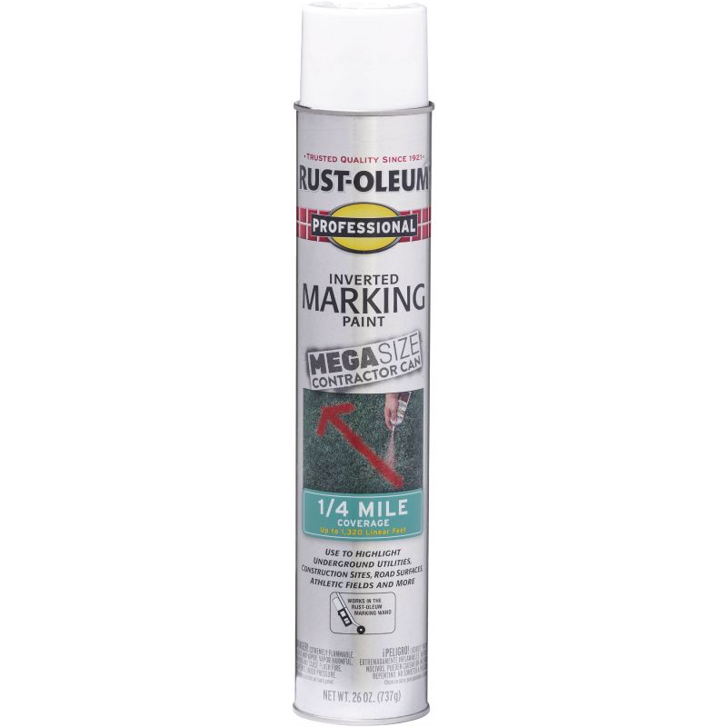 Rust-Oleum Professional Marking Inverted Spray Paint 26 Oz., White