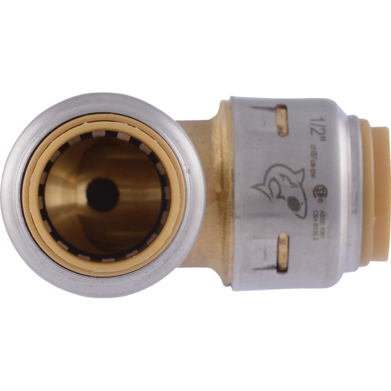SharkBite Push-To-Connect 90 Deg. Brass Elbow with Drain