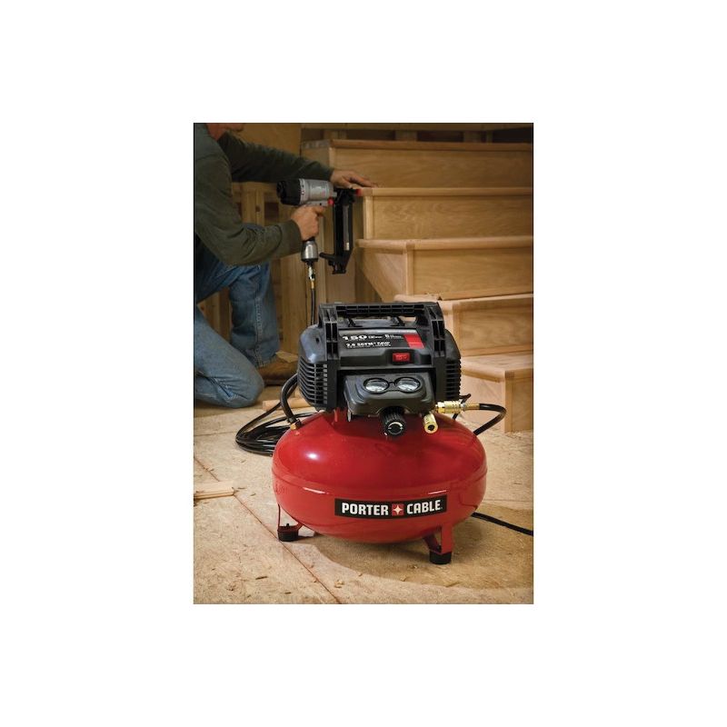 Porter-Cable C2002-WK Electric Air Compressor Kit, Tool Only, 6 gal Tank, 0.8 hp, 120 V, 150 psi Pressure, 2.6 scfm Air 6 Gal
