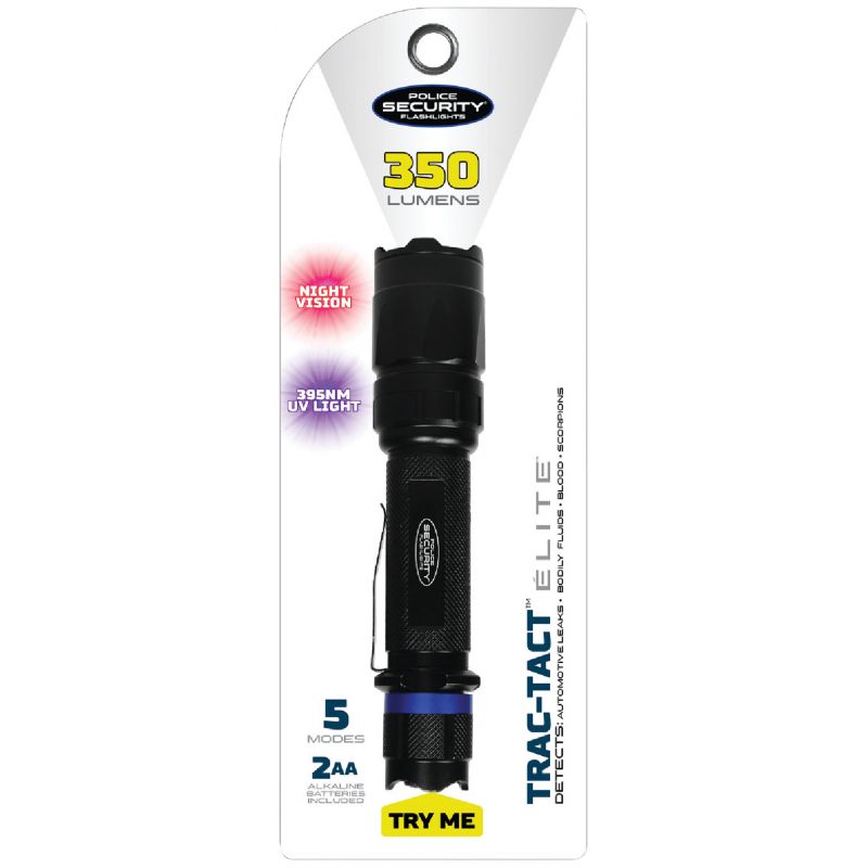 Police Security Trac-Tact LED Flashlight Black