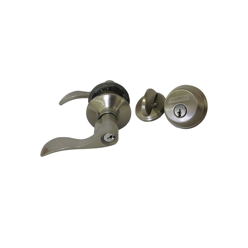 Schlage FB50NVACC619 Rosette Set, Mechanical Lock, Lever Handle, Wave Design, Satin Nickel, 1 Grade, Metal