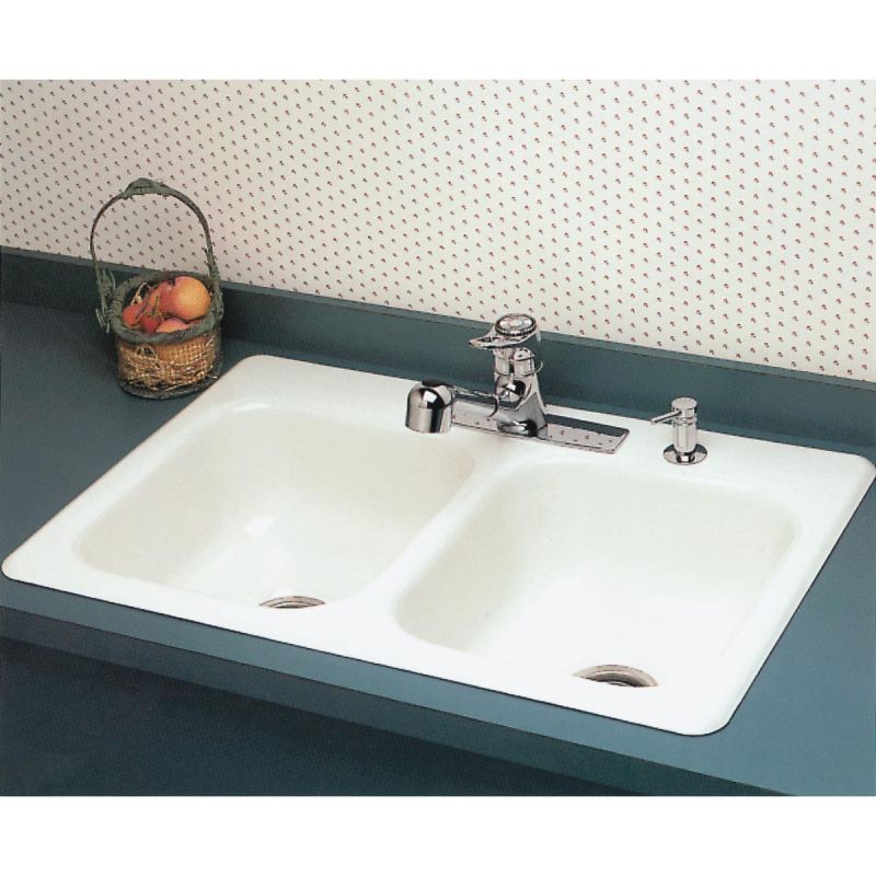 Buy Seabrook White Porcelain Enameled Steel Double Bowl Sink