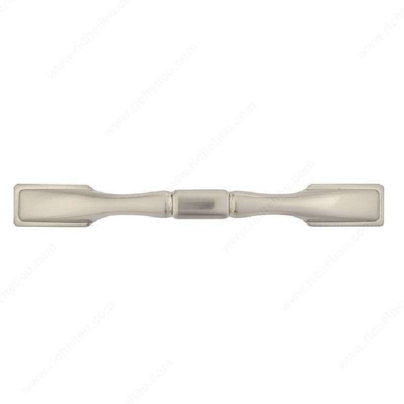 Richelieu BP30737195 Cabinet Pull, 4-7/8 in L Handle, 9/16 in H Handle, 15/16 in Projection, Metal, Brushed Nickel Traditional