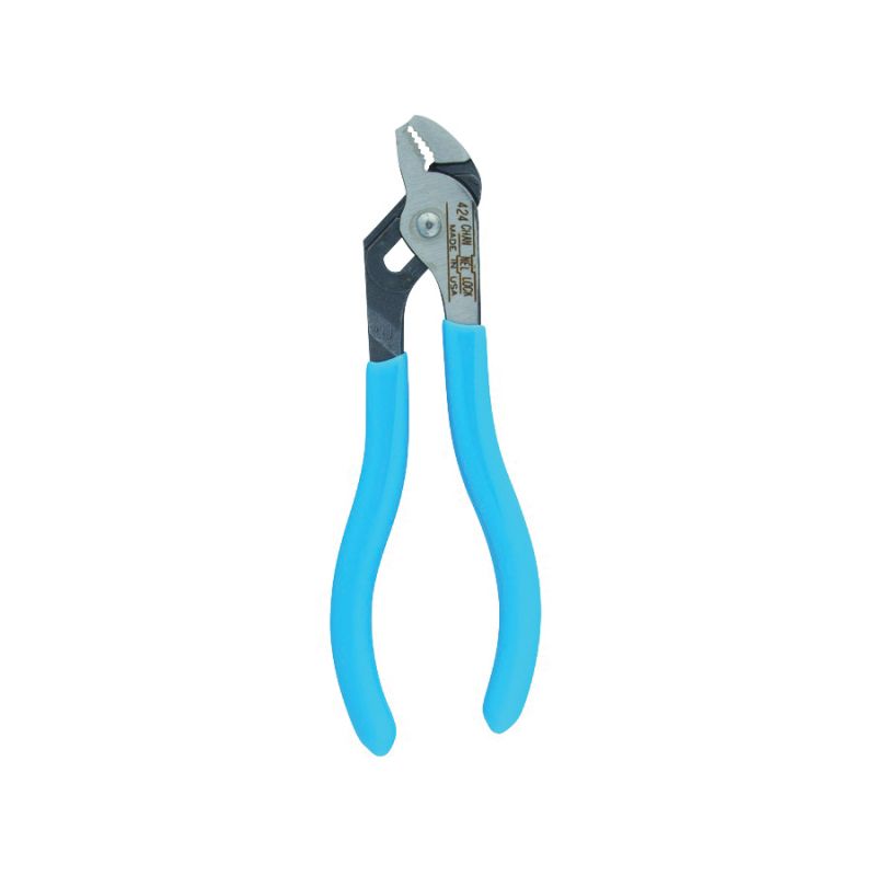 CHANNELLOCK 424 Tongue and Groove Plier, 4-1/2 in OAL, 1/2 in Jaw Opening, Blue Handle, Cushion-Grip Handle