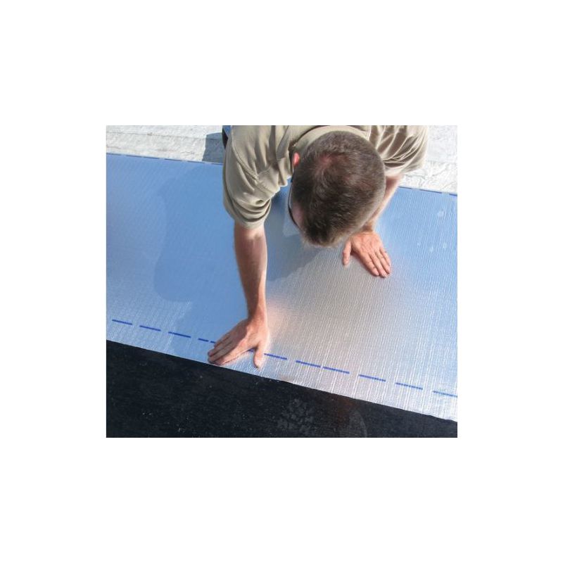 MFM Peel &amp; Seal 50042 Shrink-Wrapped Self-Stick Roofing, 33-1/2 ft L, 6 in W, 100 sq-ft Coverage Area, Asphalt/Polymer Aluminum
